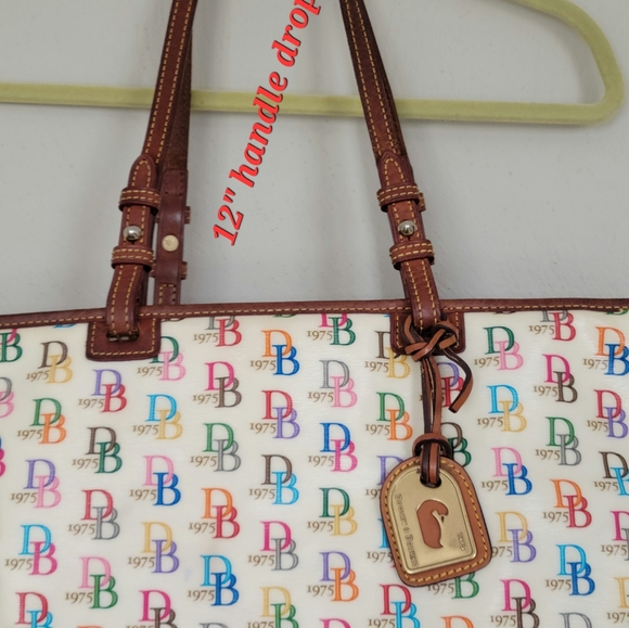 Dooney & Bourke RARE, VTG, AWL, Y2K DB1975 Rainbow Large Zip Tote, DUCK Fob - Picture 13 of 16
